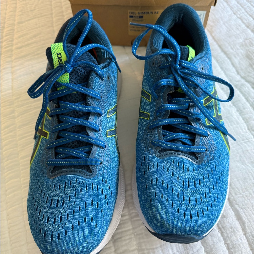 ASICS Men's Blue and Neon Athletic Shoes